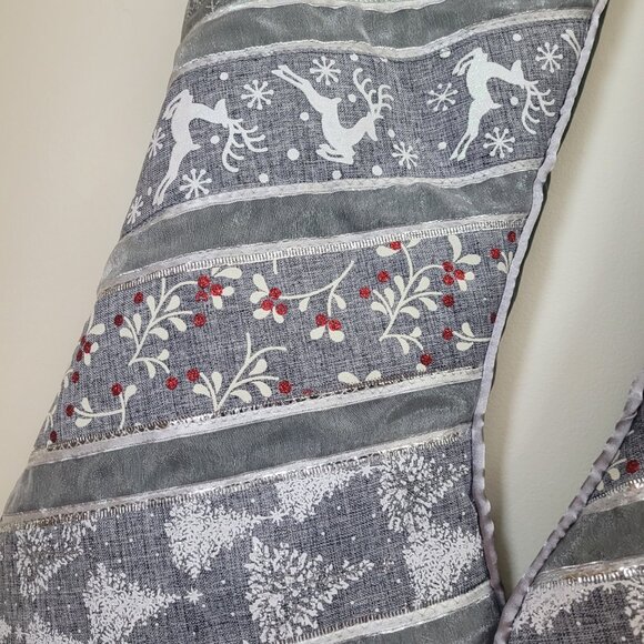 Silver Quilted Metallic Handmade‎ Christmas Stocking, NWT, holiday decoration - Picture 4 of 6